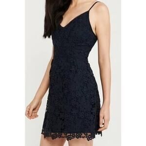 Abercrombie & Fitch BabyDoll Crochet Lace Mini Dress S Black Dark Cottage Fairy